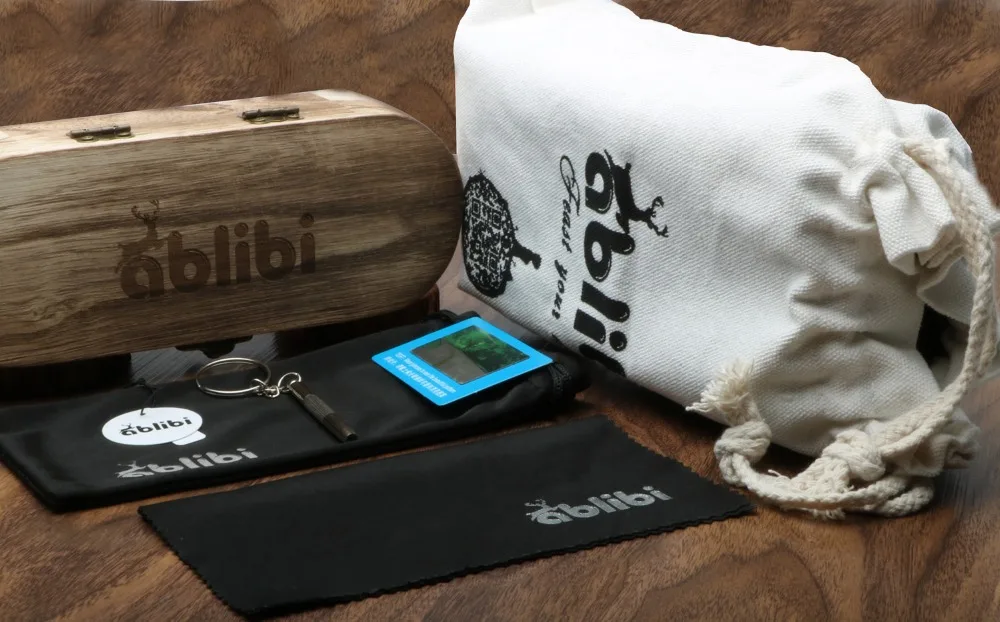 Ablibi черное дерево Мужские Женские поляризованные солнцезащитные очки 100%