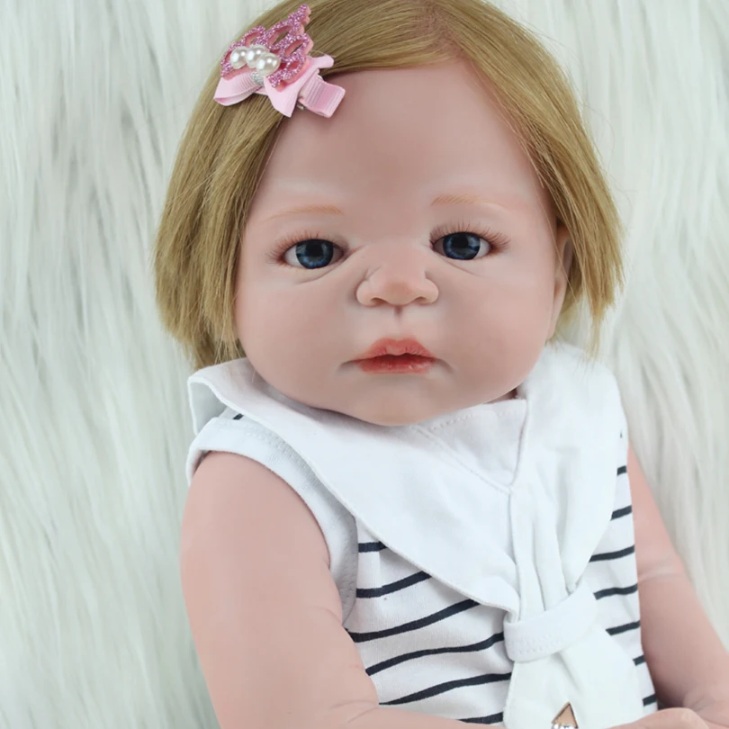 Кукла для малышей импортные светлые реалистичные волосы Reborn Lifelike мягкие милые