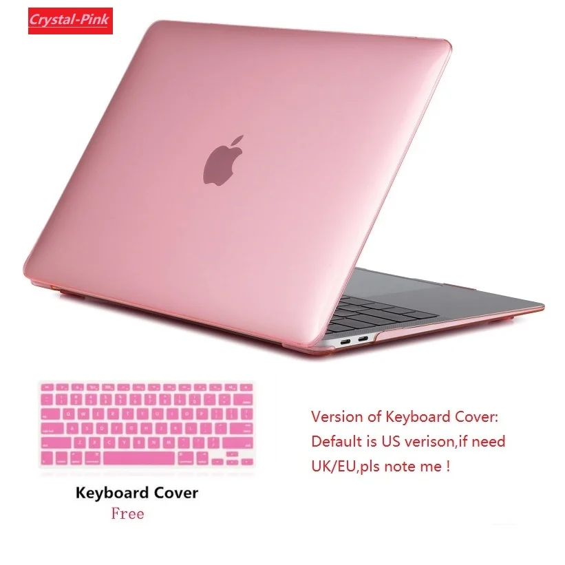 Crystal Pink Новинка, Кристальный чехол-клавиатура для ноутбука Apple Macbook Pro retina Touch Bar& ID Air 11 11,6 12 13 15 дюймов, Жесткий Чехол - Цвет: Crystal Pink