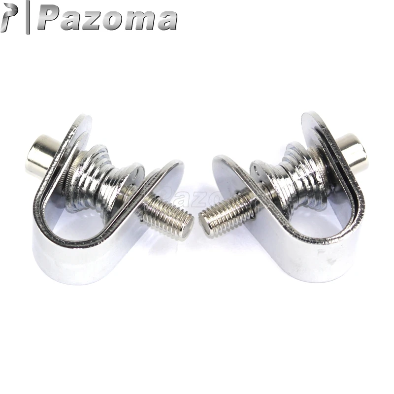 PAZOMA 7/8'' to 1'' Chrome Motorbikes Footpeg Clamps Motor Frame Mount Highway Bar Clamp for Harley Custom Cafe Racer |