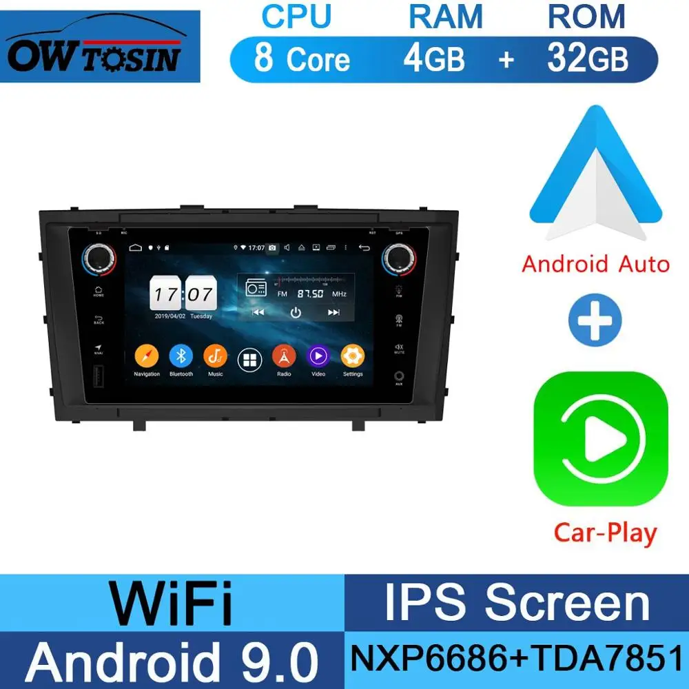 32G CarPlay Android " ips 1024*600 8 ядерный 4G+ 64G Android 9,0 автомобильный dvd-плеер для Toyota Avensis 2009 2010 2011 2012 2013 DSP радио gps - Цвет: 32G CarPlay Android