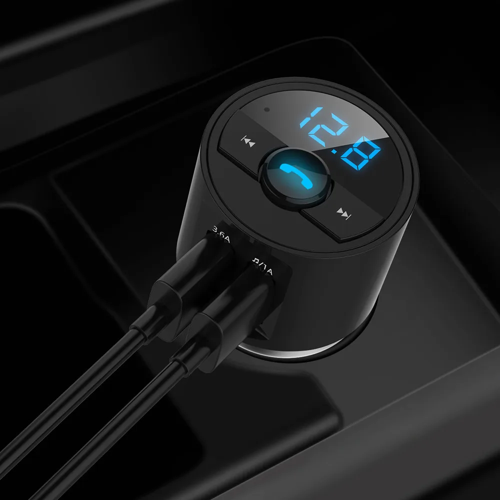 2019 Беспроводной Handfree Bluetooth автомобильный комплект MP3 FM передатчик двойное USB