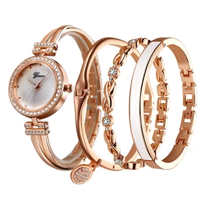 4 шт.комплект, Женские кварцевые наручные часы Ginave