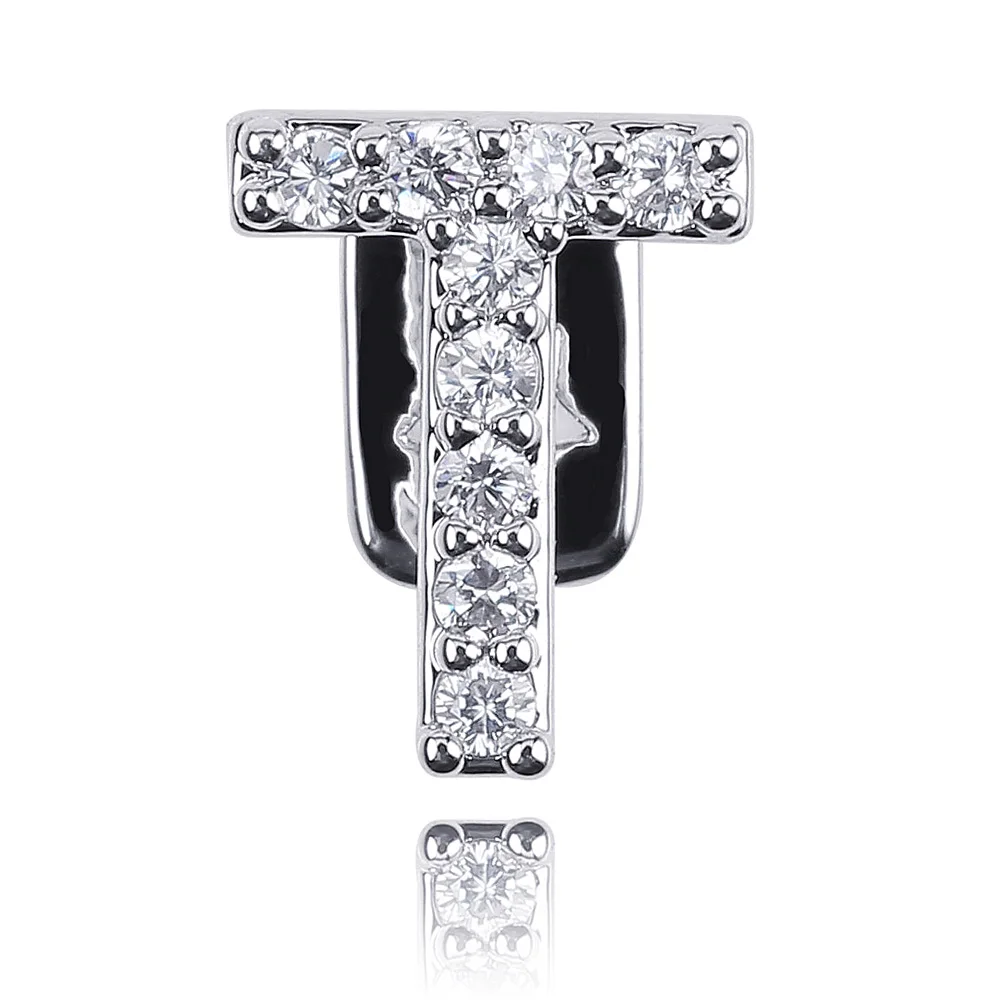 GUCY, новинка, хип-хоп, 26 букв, золото, серебро, зубы, Grillz, все, Iced Out, микро, Pave CZ зубья, грили с силиконом для рождественского подарка - Окраска металла: T