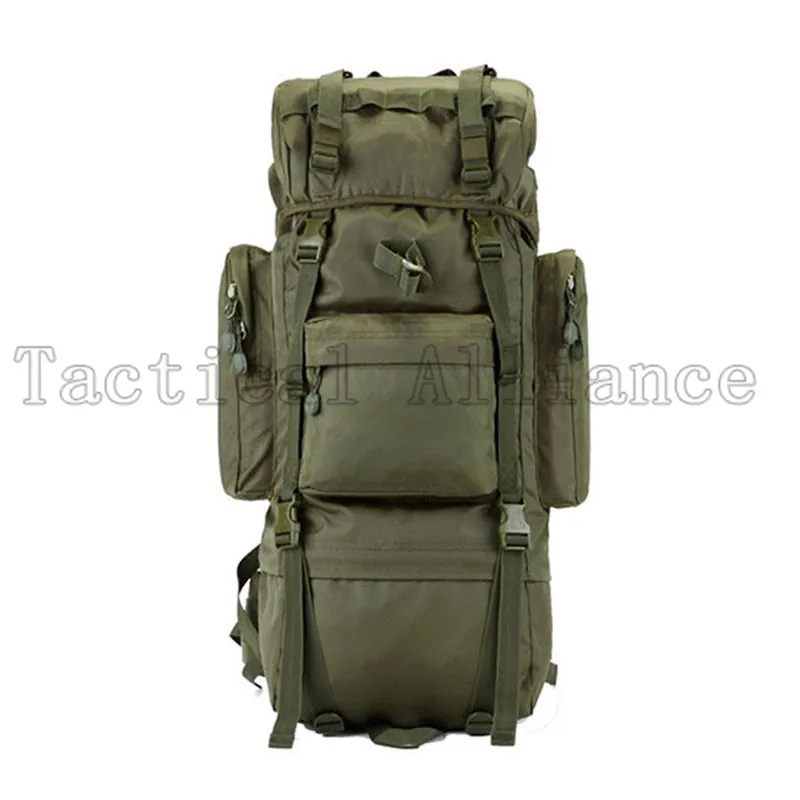 65L Водонепроницаемый Большой Тактический Рюкзак Molle для мужчин и женщин, рюкзак для путешествий, кемпинга, пеших прогулок, камуфляжная сумка, принадлежности для охоты - Цвет: Green