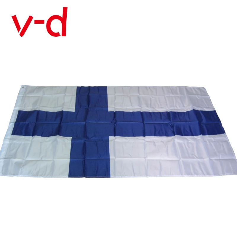 free shipping xvggdg Finland Flag Polyester standard National Flag Banner Outdoor Indoor 150*90cm Flag 201 countries flag national flag symbol fridge magnets combine order accept wholesale business souvenirs