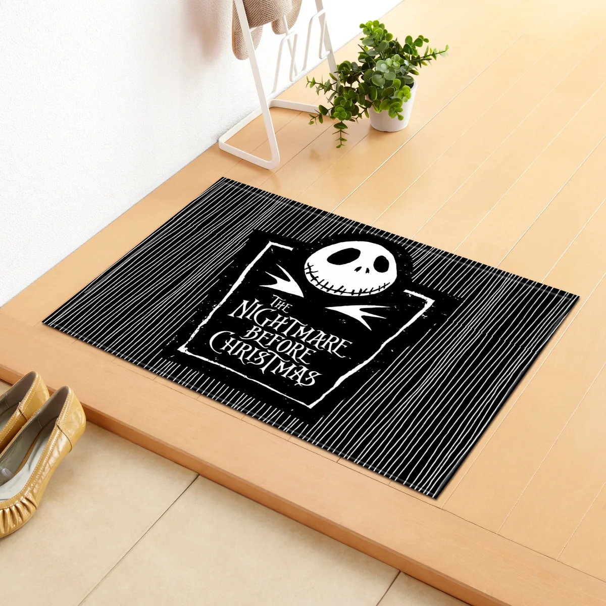 Zeegle Skull Printed Doormat Office Chair Floor Mats Hallway Rugs Anti-slip Bathroom Mats Kitchen Carpet Bedroom Bedside Rugs