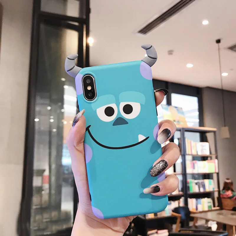 Для iphone XS max Милые 3D монстры Мягкие чехол для телефона 8 плюс 7 6 S 6splus мультфильм