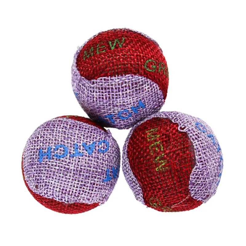 1 шт. случайный цвет кошка напечатанная хлопковая льняная Шариковая игрушка для