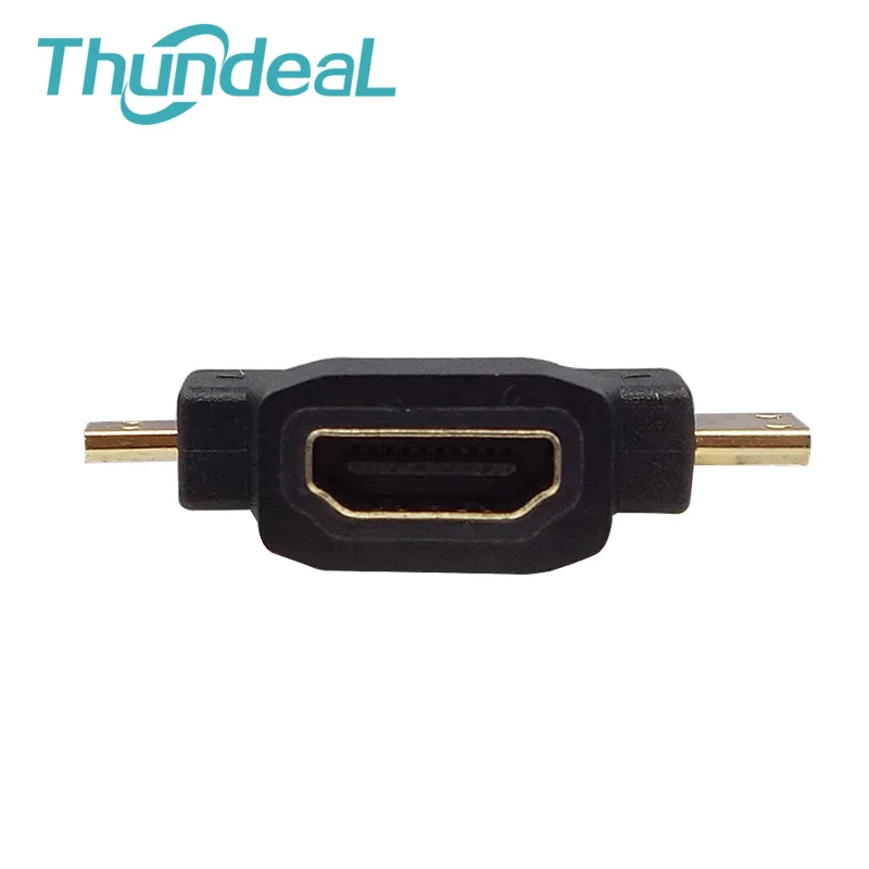Thundeal Высокоскоростной 1080P 3 в 1 V1.4 HDMI Женский к мини микро Мужской Разъем адаптер 90