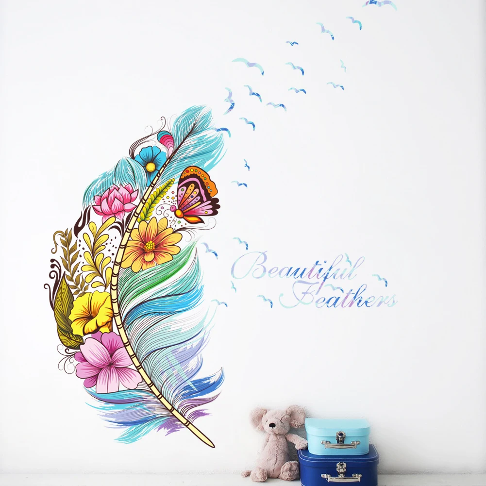 3d Vivid товары для птиц цветок водостойкие ПВХ дома DIY Рисунок Наклейка на стену