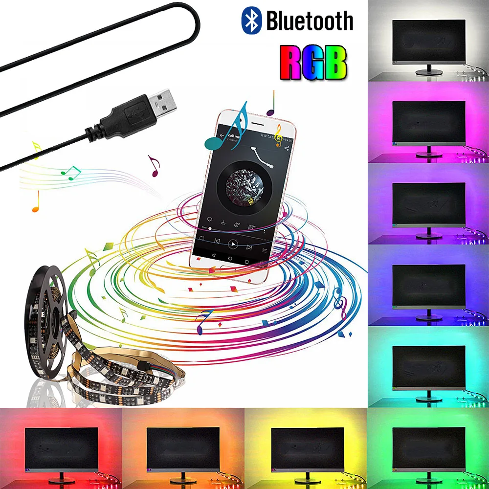 3 м 5 м USB RGB светодиодный светильник шкаф кухонный светильник под шкаф светильник ing домашний светодиодный s-образный светильник RF/музыка/Bluetooth контроллер лампе