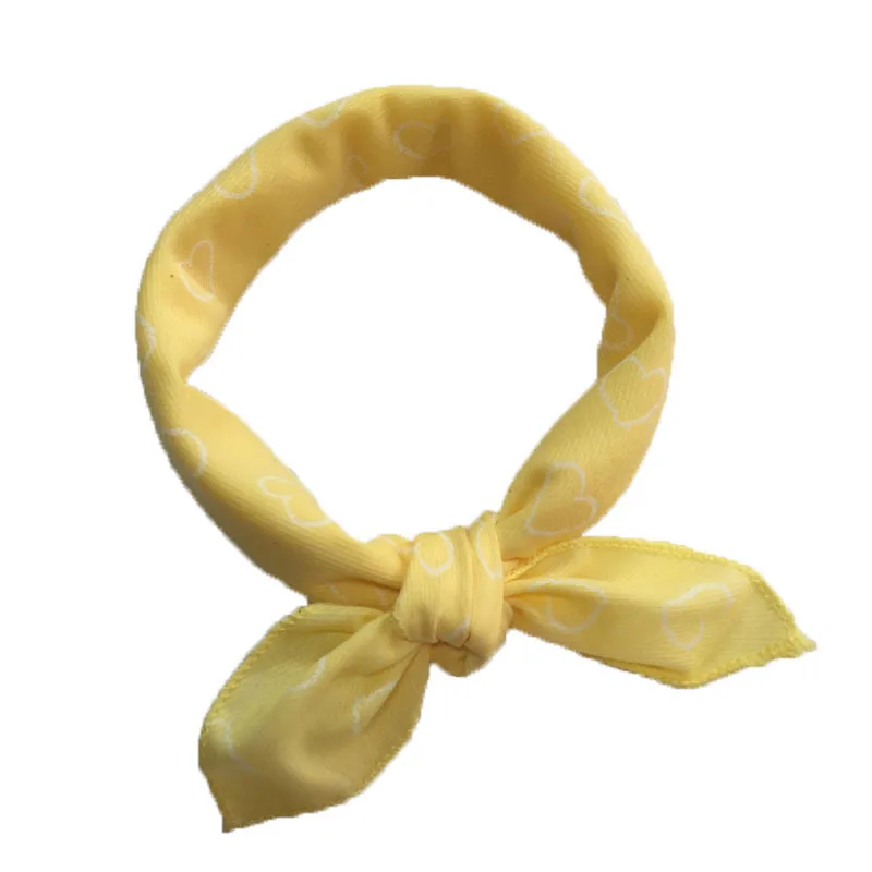 Детский квадратный шарф из хлопка и льна повязка для волос с принтом 45*45