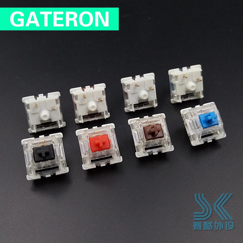 Gateron механический переключатель клавиатуры 3 pin прозрачный чехол зеленый коричневый синий красный черный rgb SMD переключатели для cherry mx совместимый