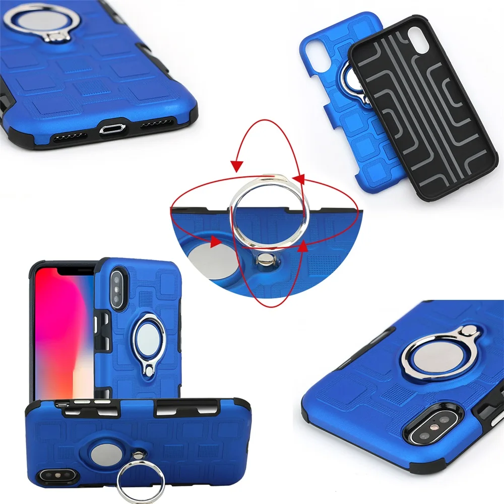 Shockproof Hard Cover For iphone 7 8 plus X 10 Luxury Armor Phone bag Case 6 s 6s XS MAX Finger Ring Metal |