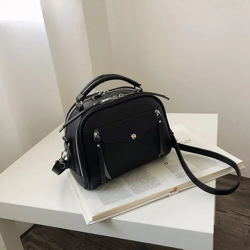 Black YASICAIDI свежие твердые PU женские сумки через плечо кожаные сумки-портфель с молнией сумки с верхней ручкой летние женские дорожные сумки через плечо bolso - Цвет: Black