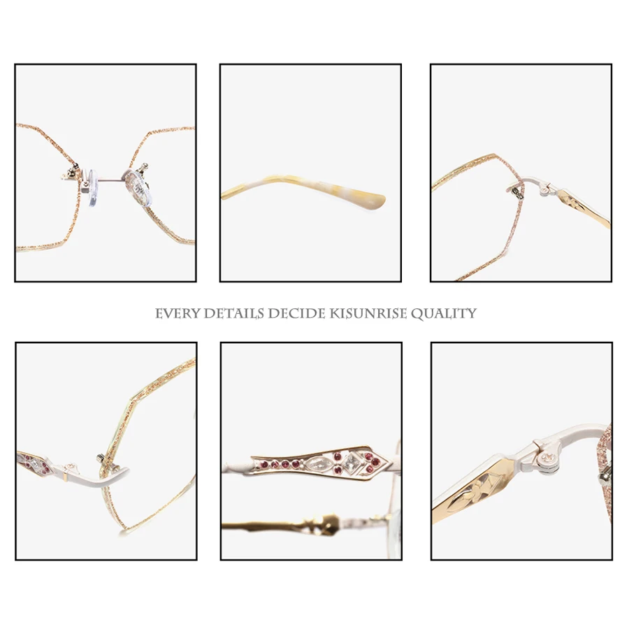 KISUNRISE очки без оправы по рецепту Брендовые женские оптические для близорукости