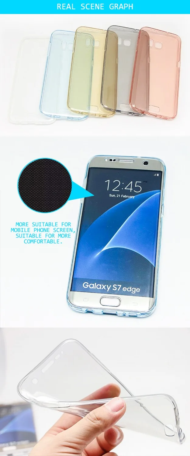 Для samsung Galaxy S7 Edge S8 Plus S9 360 градусов полный корпус по бокам мягкий прозрачный ТПУ