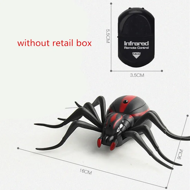 spider with Battery Таракан на радиоуправлении пульт дистанционного управления макет бутафорский Таракан игрушки-приколы насекомые шутка страшные девушки хитрые жуки Halloweenn Рождество ужасающая игрушка - Цвет: spider with Battery