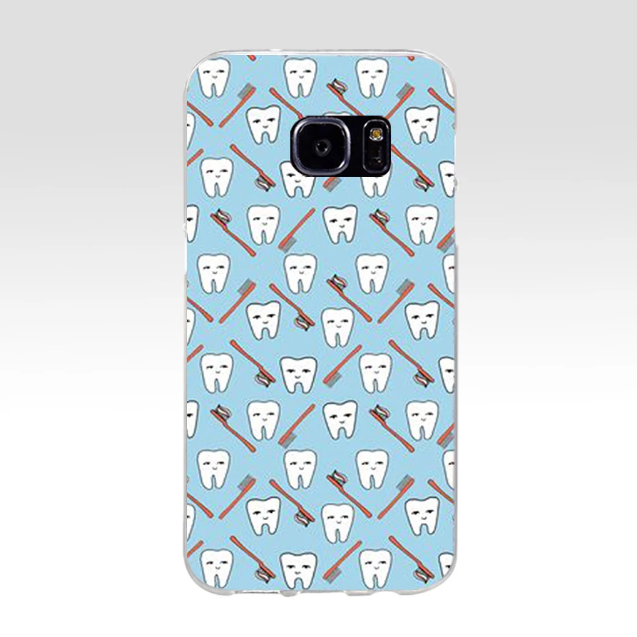 Мягкий силиконовый чехол 140AQ Kawaii Tooth Love из ТПУ для samsung Galaxy s6 s7 edge s8 s9 plus|Бамперы| |