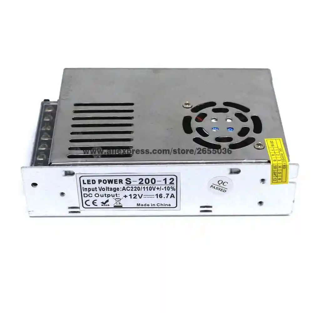 Универсальный источник питания 12 В постоянного тока 200 А Вт светодиодный