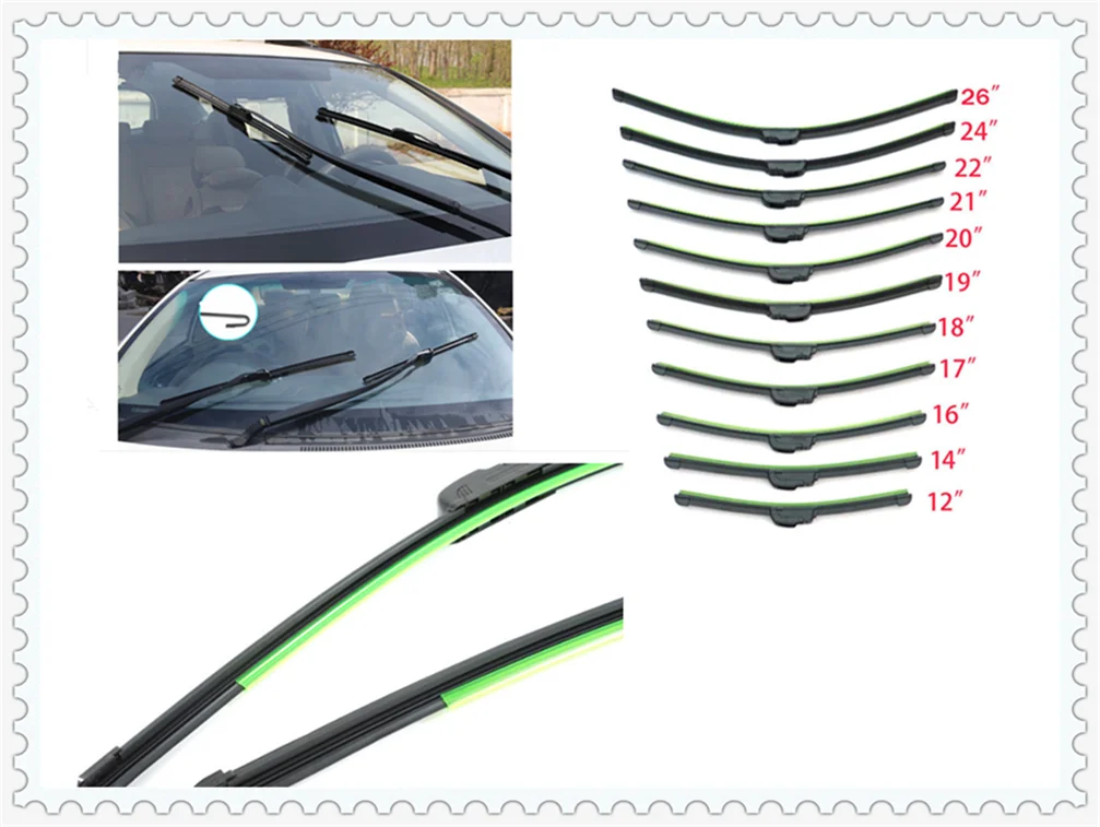 Автозапчасти ветровое стекло стеклоочистителя u образный без кронштейна резина