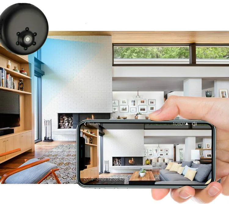 Беспроводной экшн-камера с Wi-Fi подключением Камера домашняя ip-камера видеонаблюдения с поддержкой Wi Камера 24 часа в сутки удаленный монитор обнаружения движения 1080P Ночное видение Портативный камера-няня