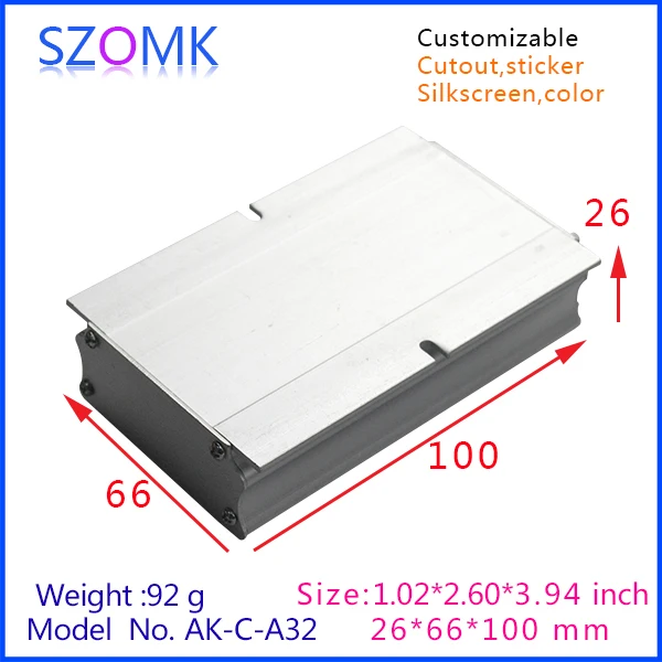 Алюминиевая коробка проекта электроники для diy case (10 шт.) 26*66*100 мм алюминиевая