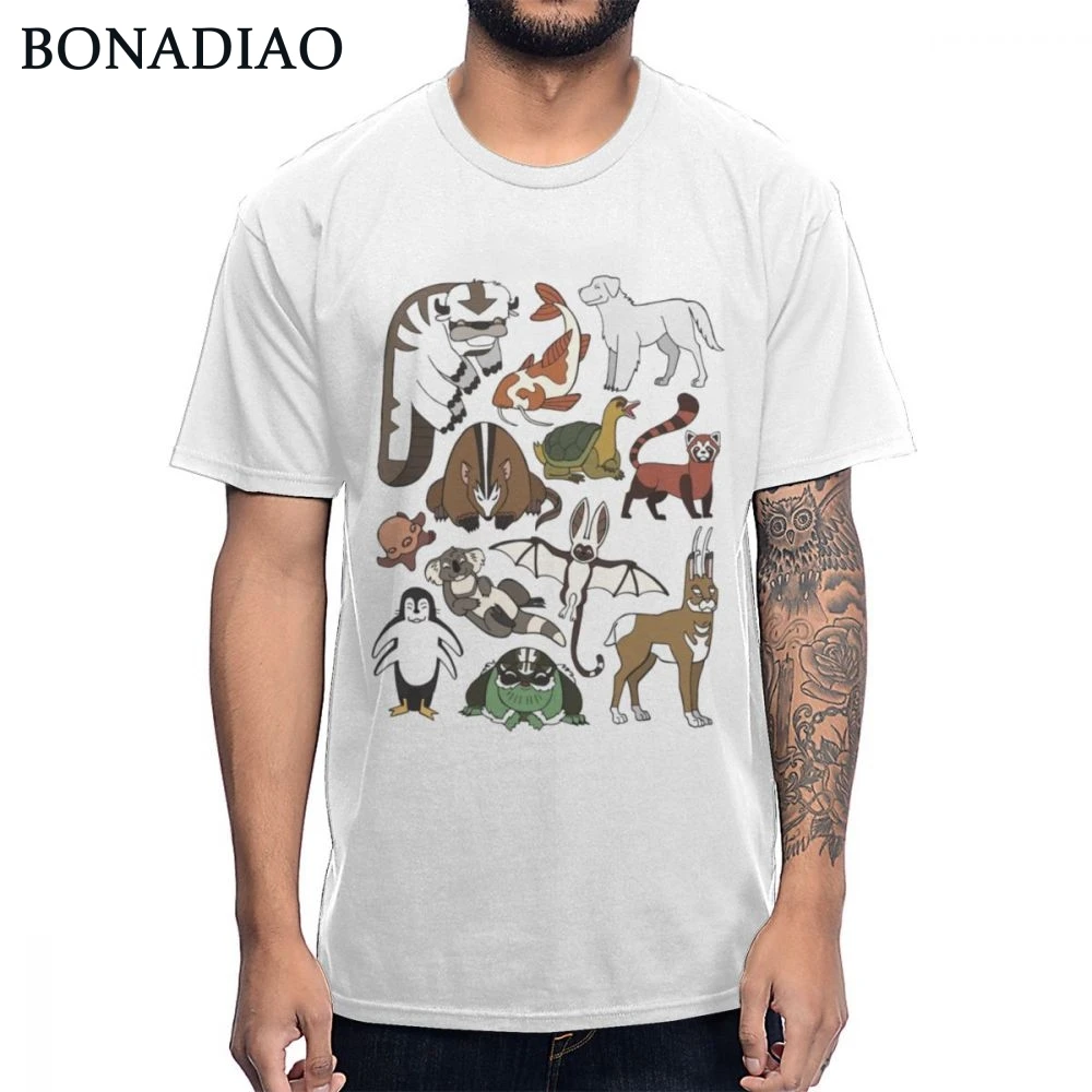 Cartoon Avatar Menagerie Appa Momo T Shirt For Man Quality Graphic Tee Natural Cotton Big Size Camiseta | Мужская одежда
