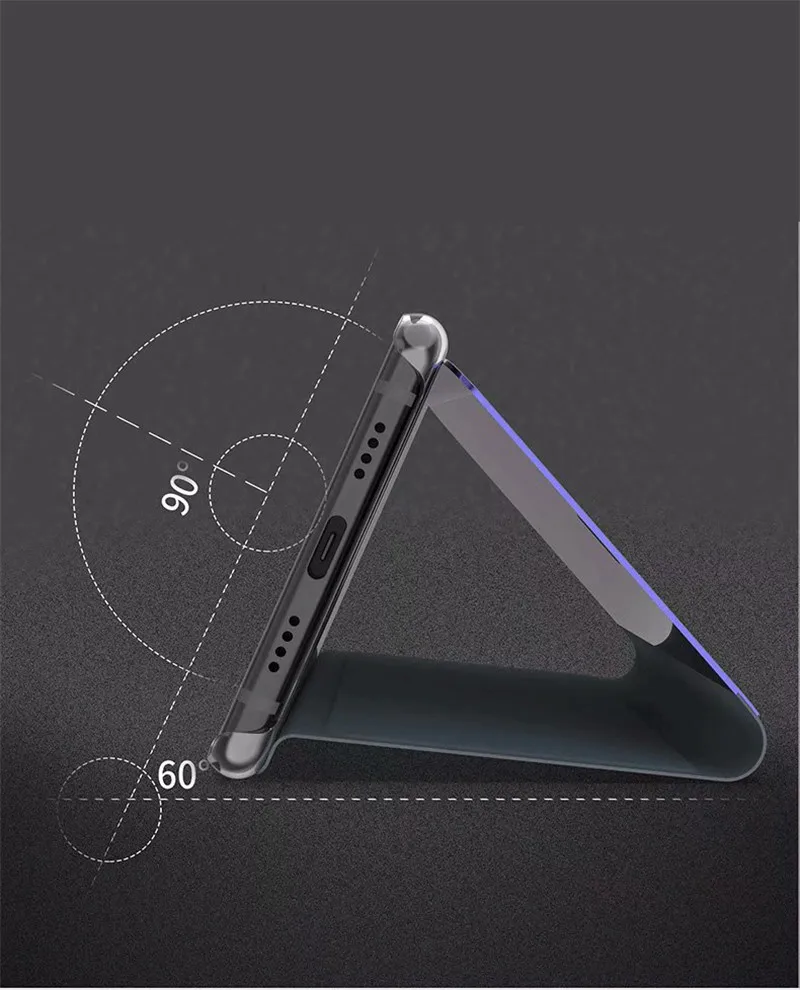Для Huawei p20 pro Plus Lite P Smart заказать 7 s Mate10 Honor9 Clear View Смарт Флип Chrome зеркало кошелек