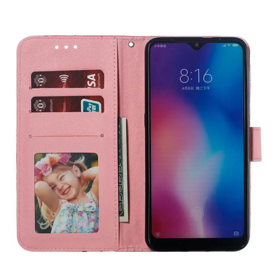 3D Vision окрашенный Чехол бумажник для Xiaomi Mi 9 SE чехол телефона из искусственной кожи