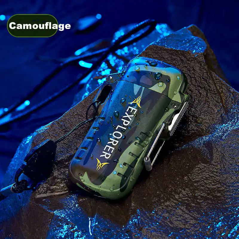 Camouflage Водонепроницаемая наружная двойная дуговая плазменная зажигалка, аксессуары для курения, электронная USB Зажигалка, двойная дуга, зажигалки для сигарет, мужские гаджеты - Цвет: Camouflage