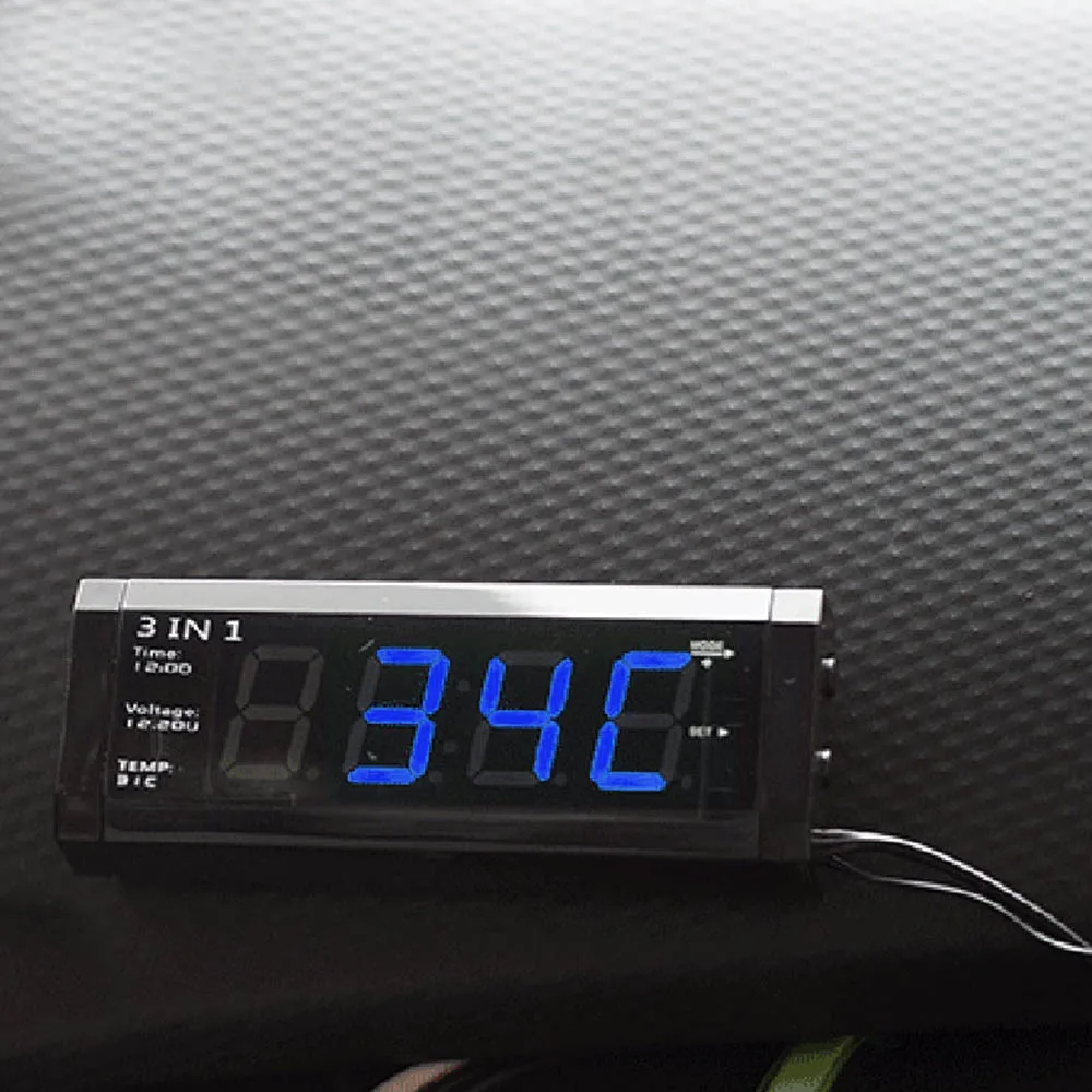 3 в 1 электронные часы для автомобиля авто автомобиль термометр Вольтметр