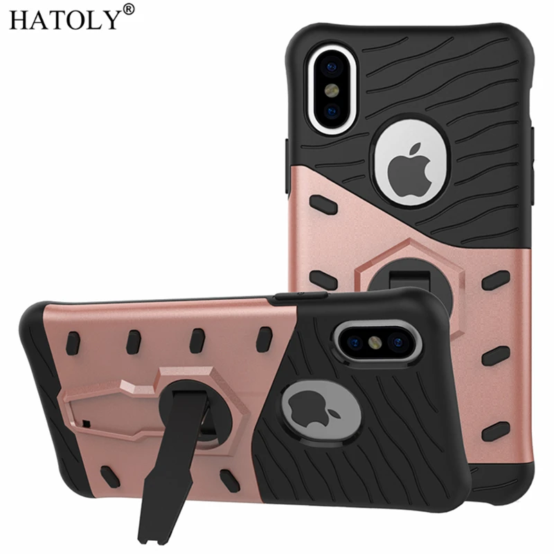 Чехол HATOLY для iPhone XS противоударный Гибридный резиновый силиконовый Жесткий Apple X 5