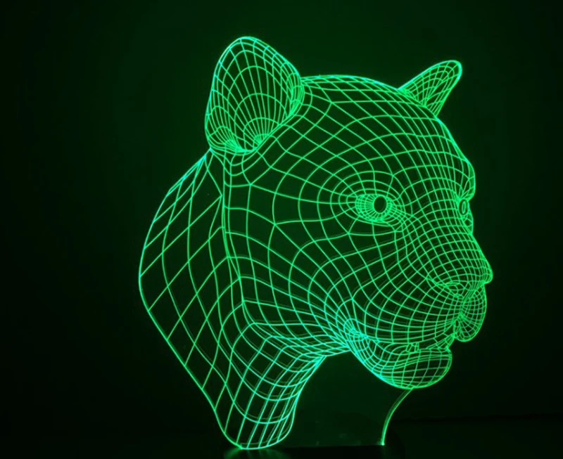 Леопард 3D светодиодный сенсорный зарядка атмосферная настольная лампа акриловый светодиодный визуальный стерео лампа