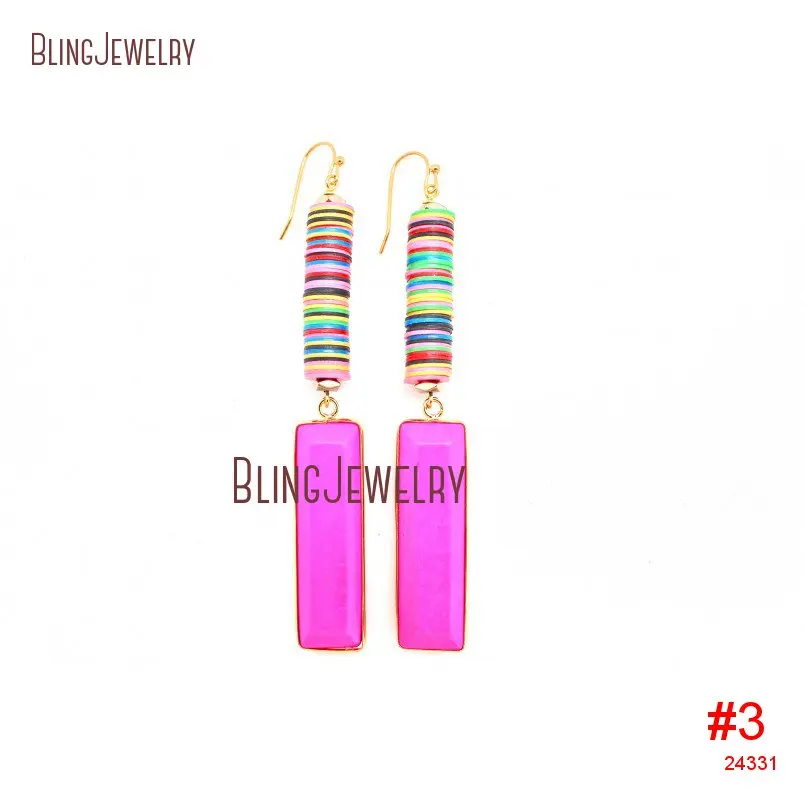 Этнические цыганские висячие серьги африканские виниловые бусины и синие