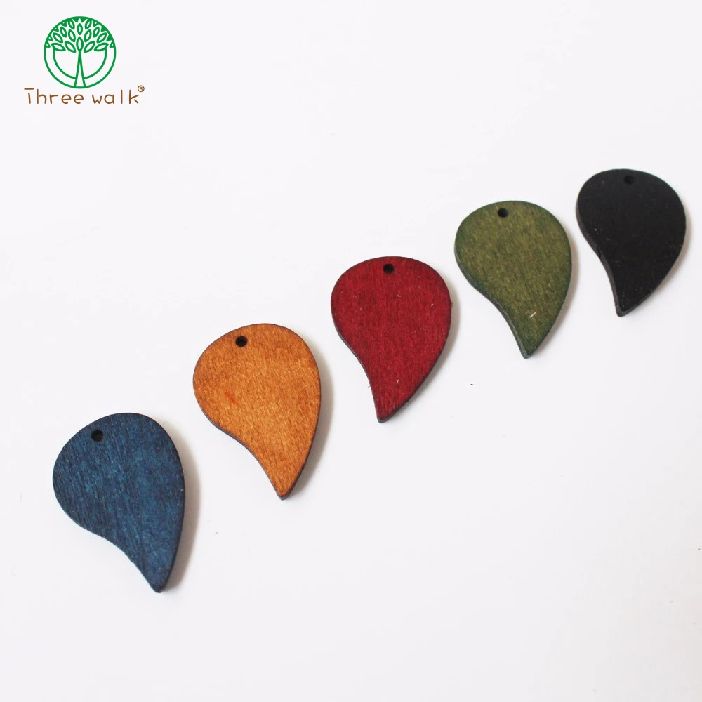 

50pcs Mix Wood Wooden Leaves Chip DIY Earrings Accessories Craft DIY Decor 20*30
