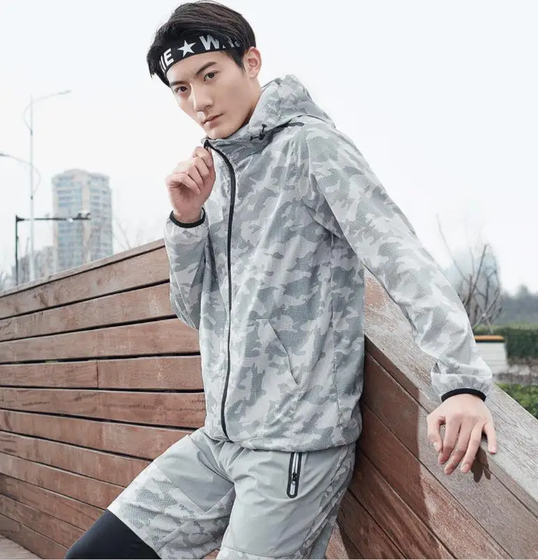 Youpin New ULEEMARK men trend Camouflage Quick drying jacket Reflective printing YKK zipper Casual loose sweatshirt | Дом и сад