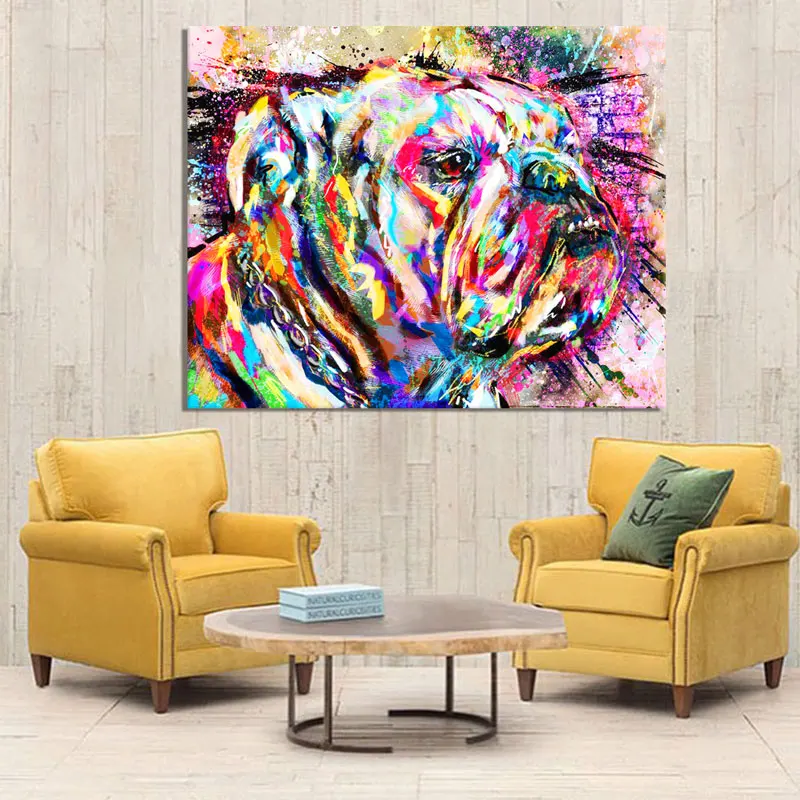 COSBILL стены печатает Красочные собака животных граффити маслом домашнее