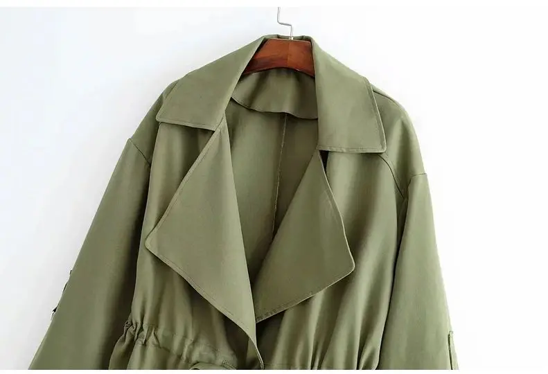 HCBLESS 2018 autumn new women's drawstring waist double pocket long trench coat wild ladies | Женская одежда