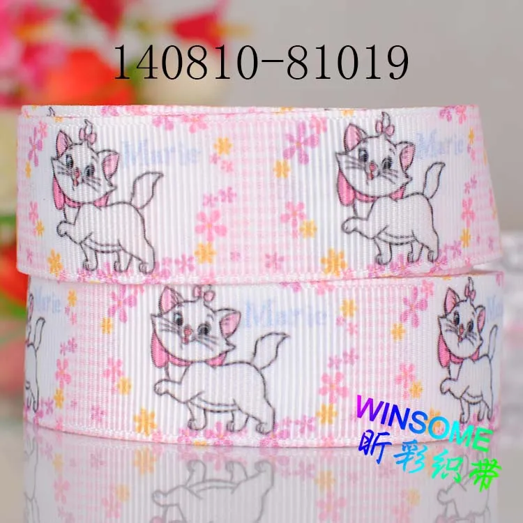 10 ярдов-разные размеры-живой Мультфильм Мари лента для кошки напечатанная Grosgrain |