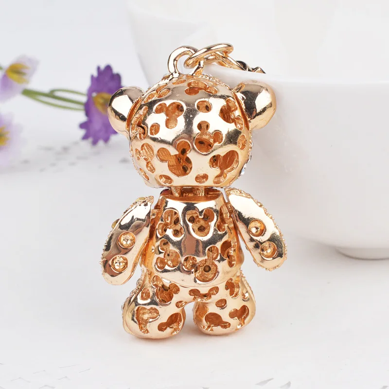 Korean full diamond alloy Keychain bear girl fashion bag ornaments exquisite pendant hot on behalf of Taobao | Багаж и сумки