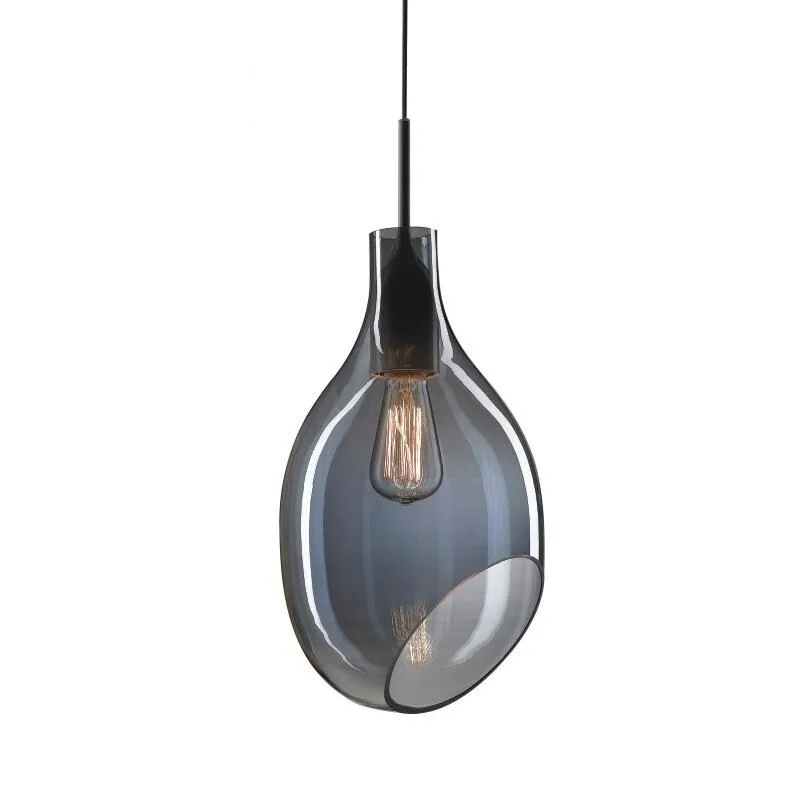 Современный цветной стеклянный подвесной светильник лампа янтарного дымчатого