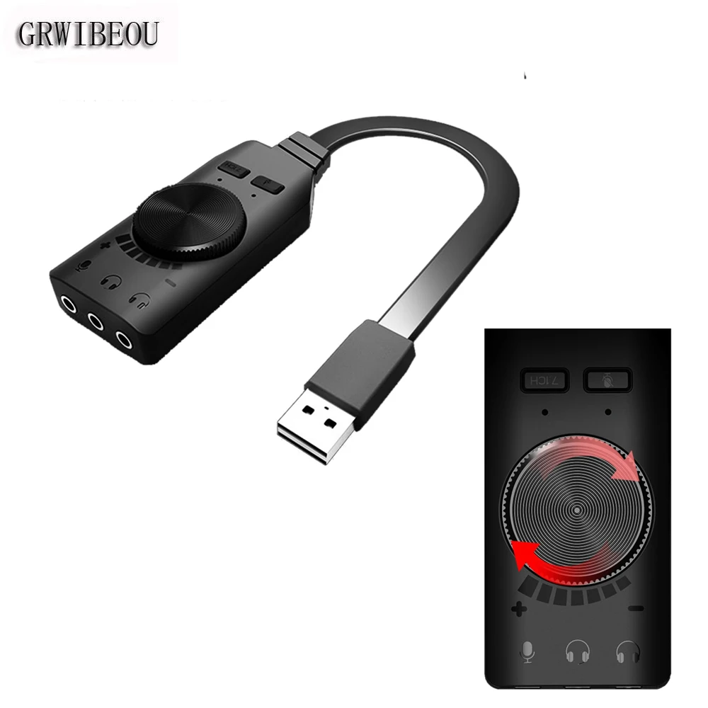 Новинка 2019 компьютерная звуковая карта USB аудио интерфейс внешний 3 5 мм