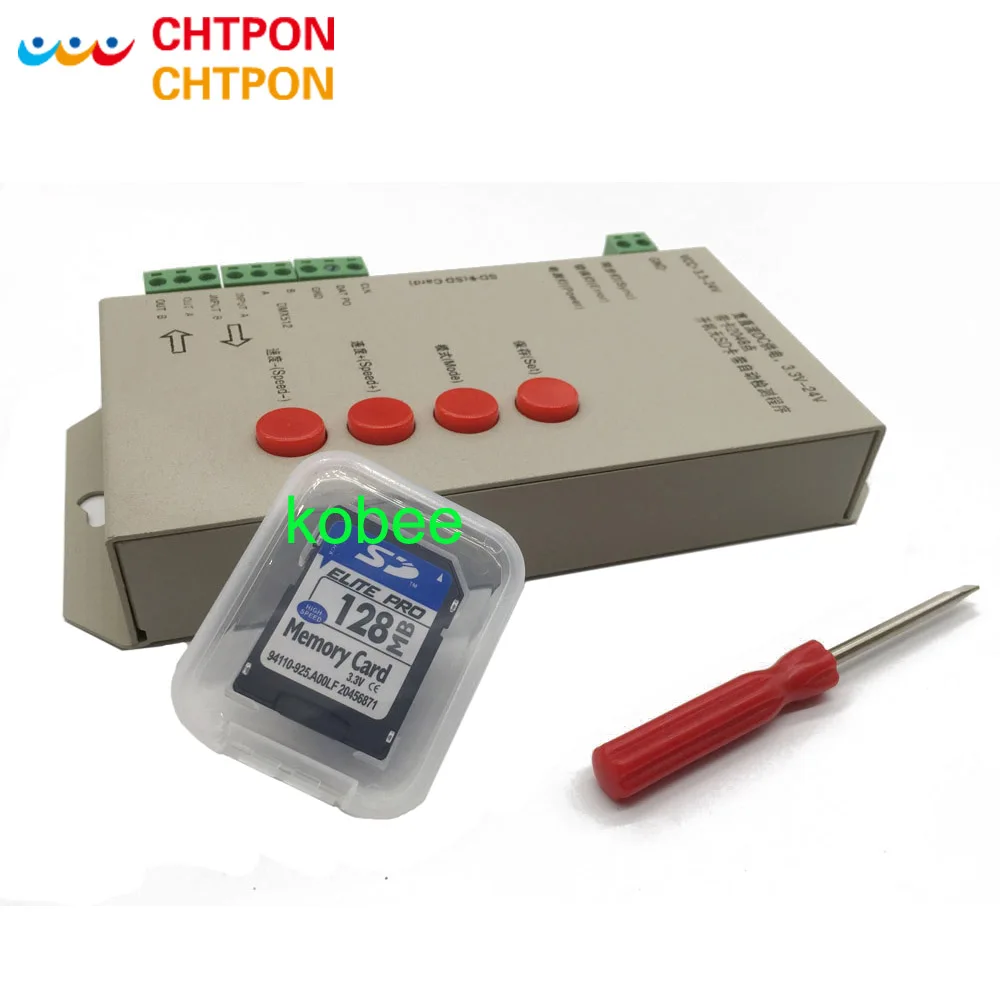 Светодиодный T1000S 128 SD карты Пиксели контроллер DC5 ~ 24V для WS2801 WS2811 WS2812B LPD6803