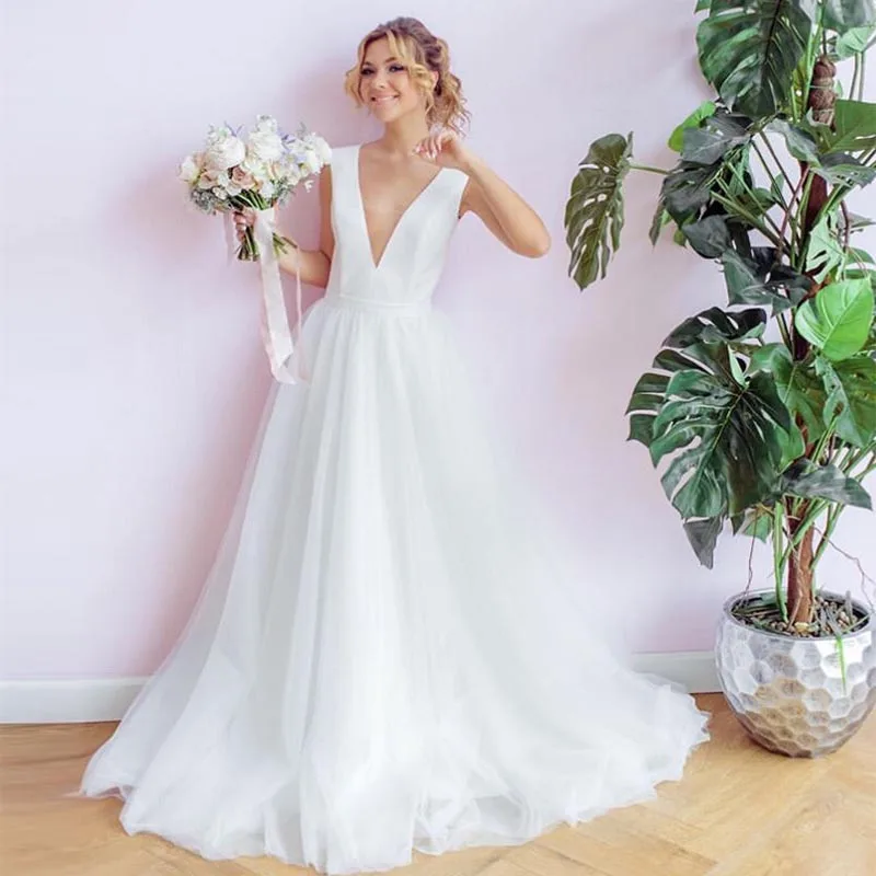 Vintage Princess A-line Wedding Dresses Cap Sleeves Appliques Beaded Bridal Dress Covered Button Sweep Train Vestido De Novia | Свадьбы и