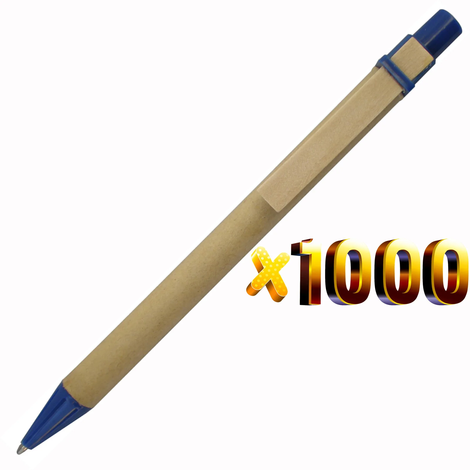 Лот 1000 шт эко бумажные ручки, деревянные зажимы зеленая концепция экологически чистые шариковые ручки оптом, индивидуальный рекламный логотип подарок - Цвет: blue