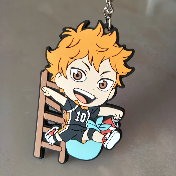Мультфильм Haikyuu Хината shoyo ПВХ брелок кагеяма тобио модная Веселая милое кольцо для ключей, подвесные аксессуары для сумок porte ключах, игрушки для детей - Цвет: 6