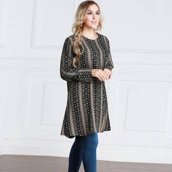 Осень-зима 5XL 6XL 7XL Большие размеры Длинные Блузки женские с длинным рукавом в