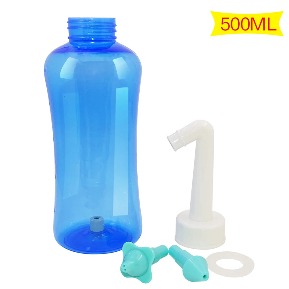 500ML 1 Набор, новинка, для взрослых и детей, синий нети, горшок, носовая сетка, для мытья, для йоги, Детокс, синус, облегчение аллергии, краску, 300 мл/500 мл, Прямая поставка - Цвет: 500ML